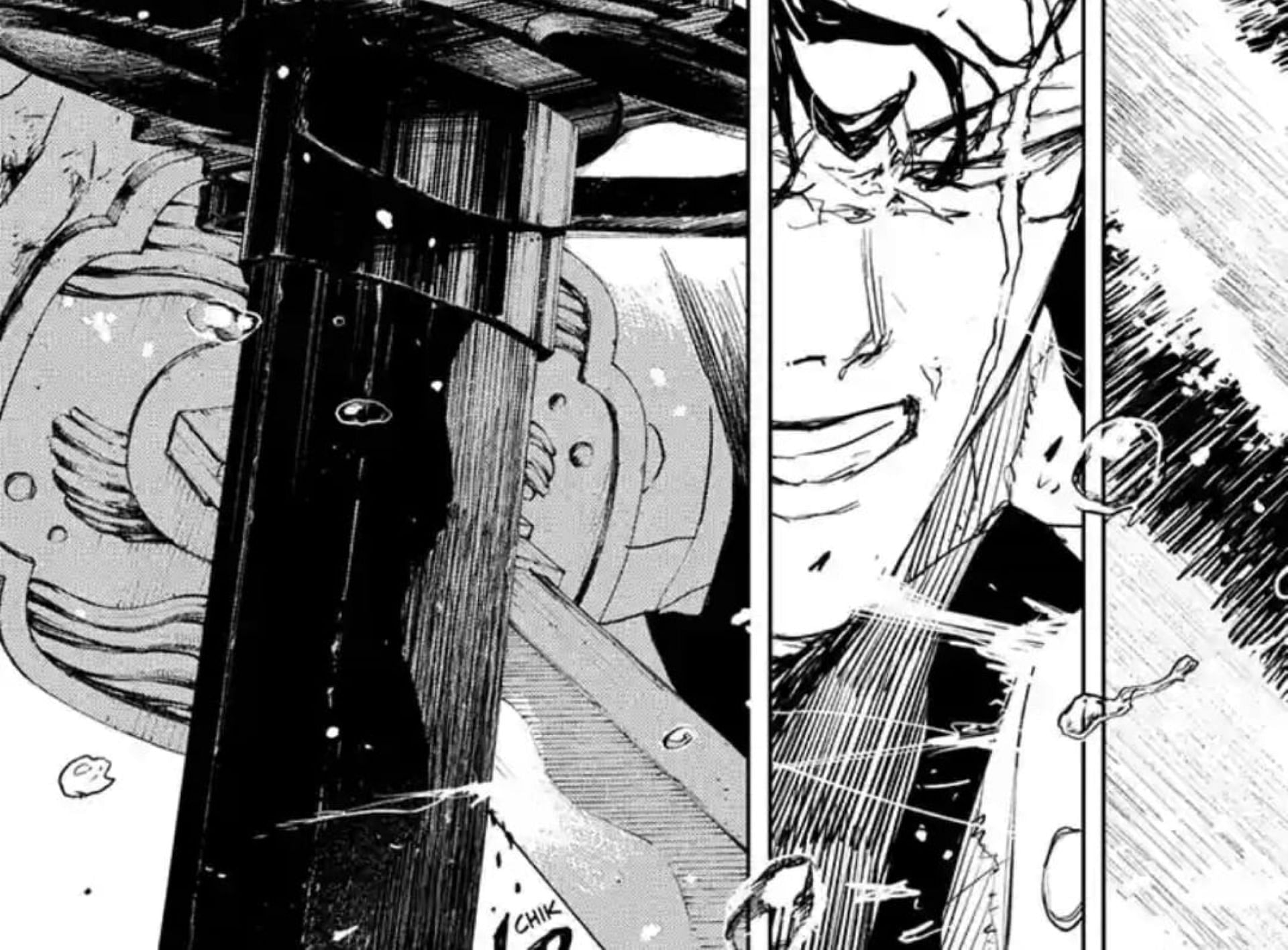 Enten cracks the Tobimune blade (Image via Shueisha)